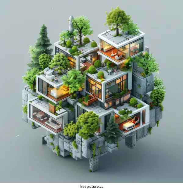 Modern Eco-Friendly Urban Living with Nature Integration