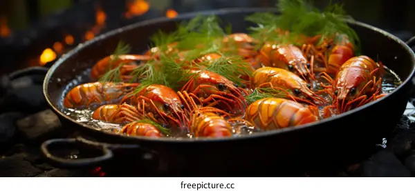 A Pan of Boiled Crayfish