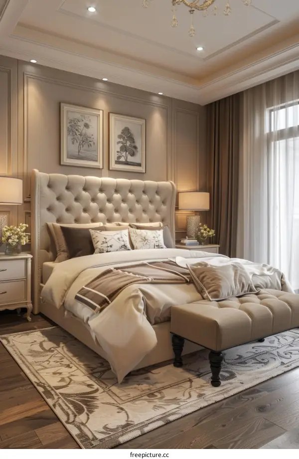 Luxury Bedroom Interior Design Illustration