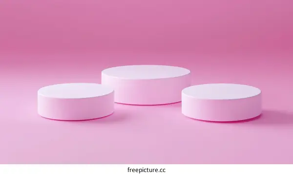 Pink Geometric Display Platforms