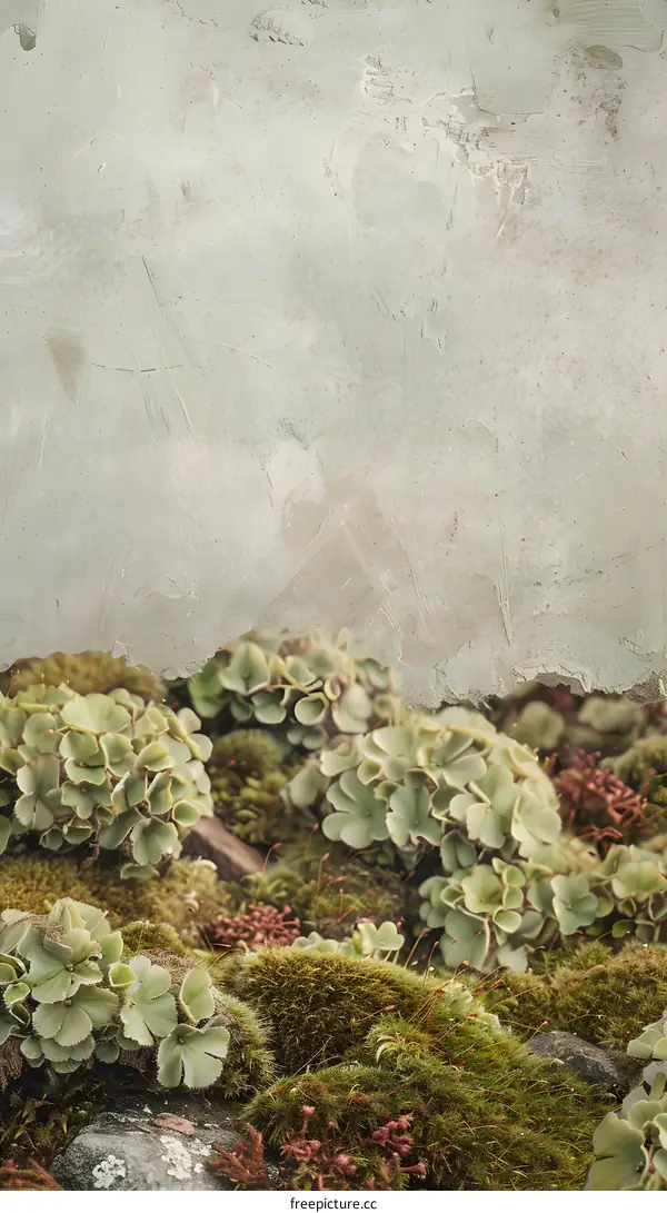 Green Moss and Rocks Texture Background