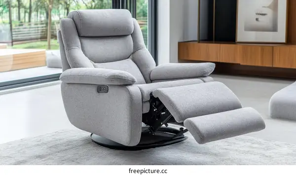Modern Gray Recliner Armchair in Modern Living Room