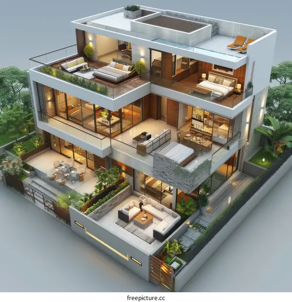 Modern Luxury Multi-Level House Design