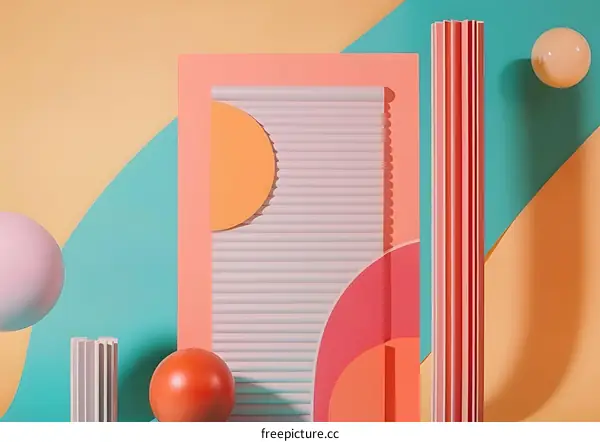 Abstract Geometric Shapes Minimalist Background