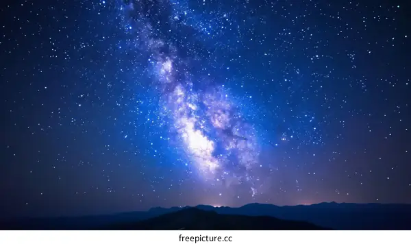 Amazing view of the night sky full of stars and a bright milky way