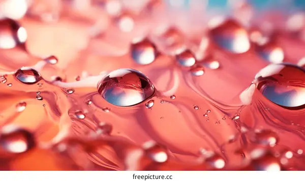 Pink and Blue Abstract Background with Bubbles