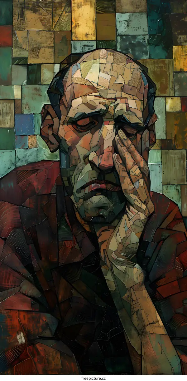 Abstract Portrait of a Man in Thought