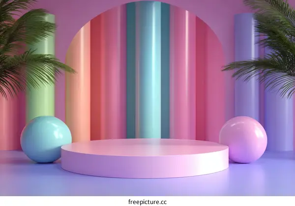 Pastel Rainbow Geometric Display Stand