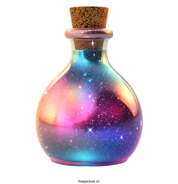 [Transparent Background PNG]Magical Cosmic Glass Bottle