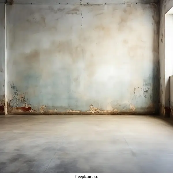 Dilapidated Abandoned Room with Weathered Wall and Floor