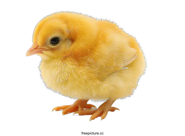 [Transparent Background PNG]A fluffy yellow baby chicken