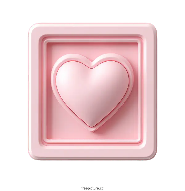 [Transparent Background PNG]Pink Heart Icon in Frame