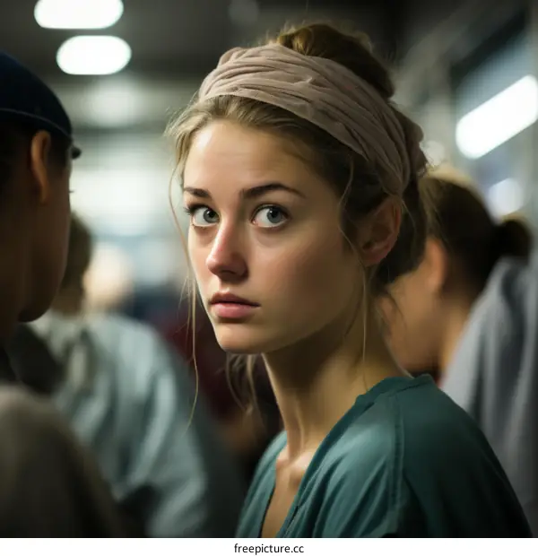 Portrait of a young female healthcare worker wearing a headscarf