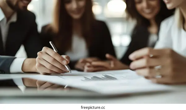 Business Contract Signing Group Meeting