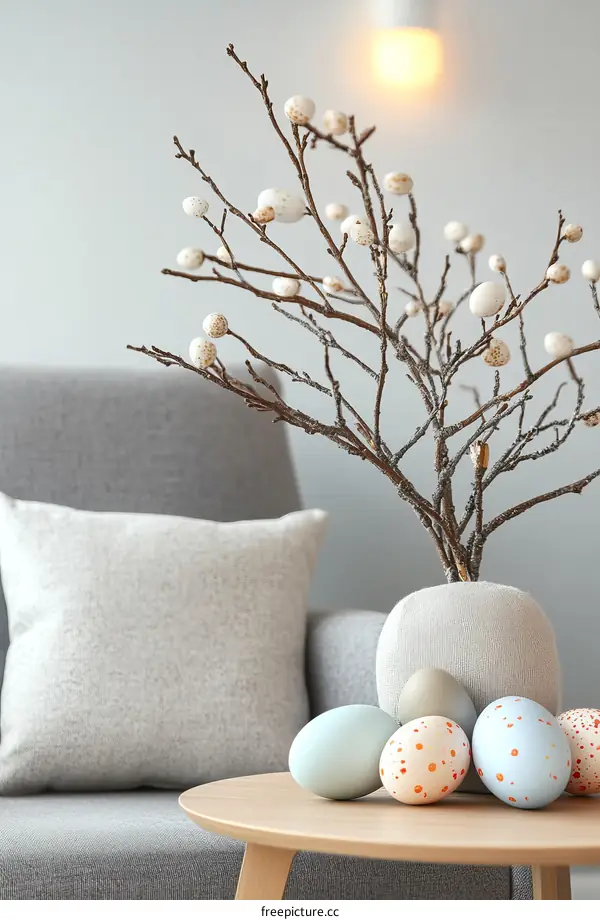Easter Decor in Living Room