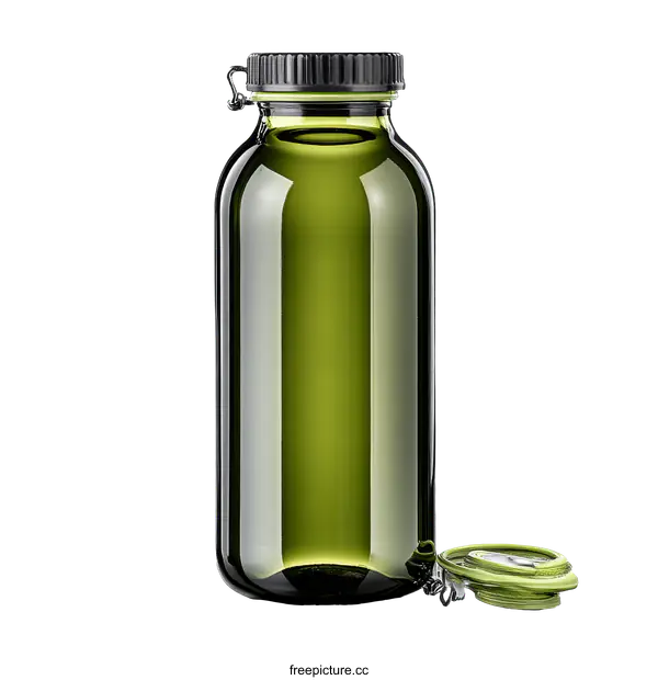 [Transparent Background PNG]Olive Green Water Bottle Mockup