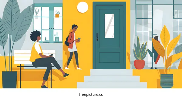 Two Black Women Friends Chatting on a Bench Outside a Building