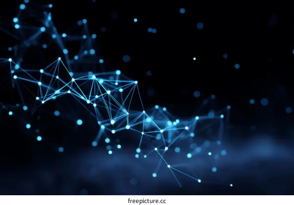 Abstract Network of Connections Illustrating Technology and Data