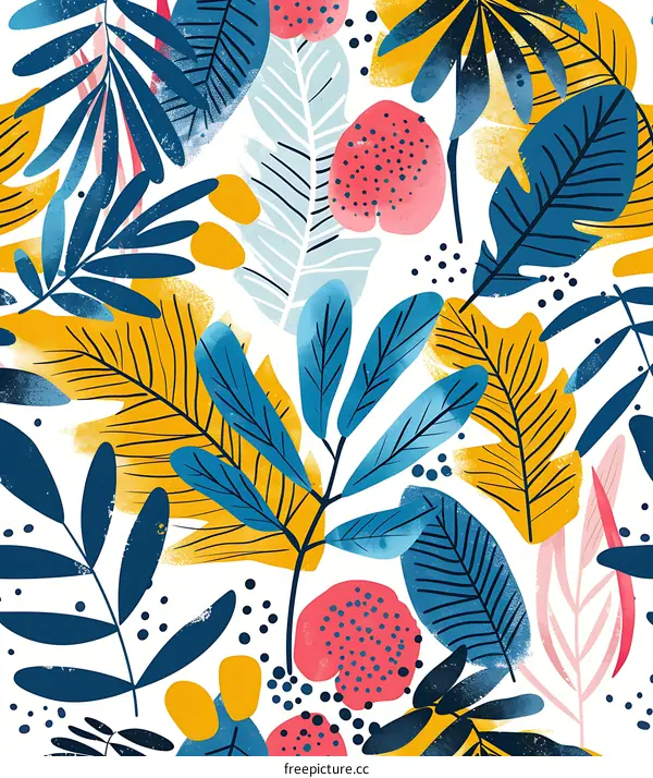 Tropical Leaves Seamless Pattern
