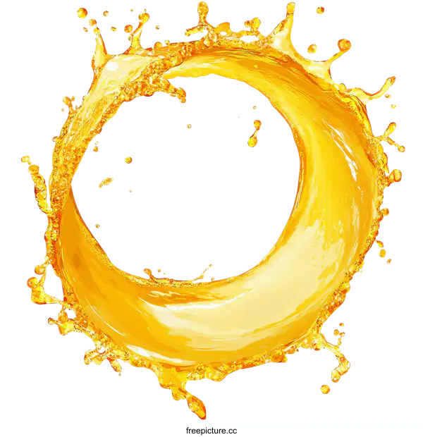 [Transparent Background PNG]Orange Juice Splash Art