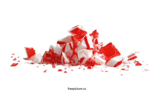 [Transparent Background PNG]Crushed Peppermint Candy Canes on White Background