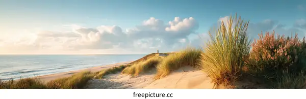 Beautiful Beach Sunrise over Dunes