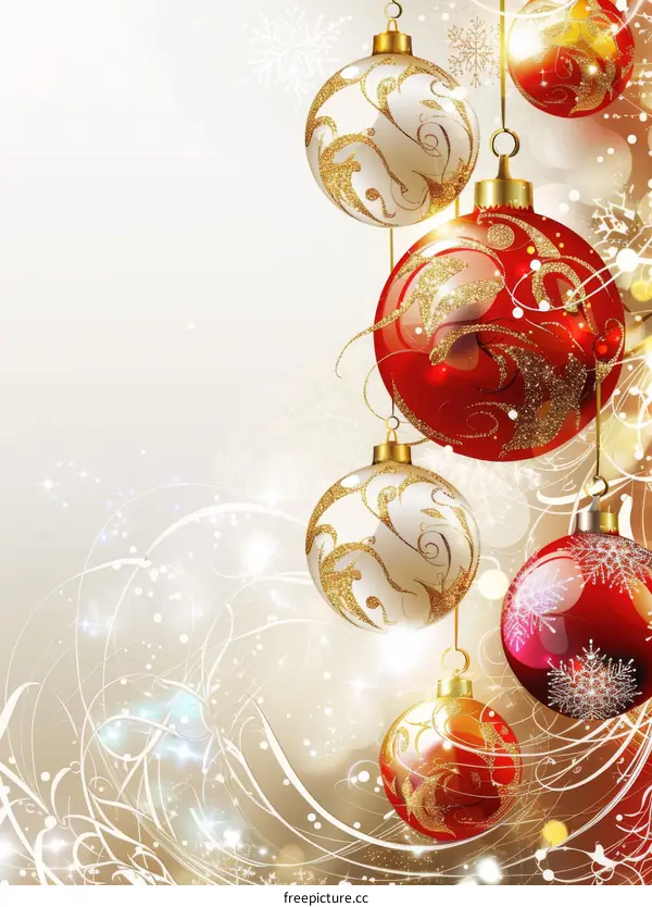 Christmas Decorations in Red, Gold, and White