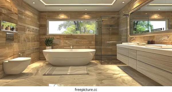 Luxury Modern Bathroom Design Illustration