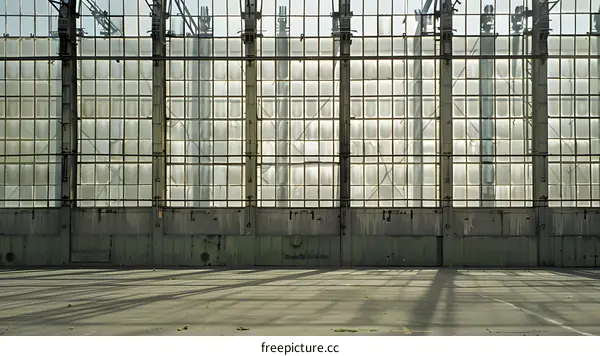 Large Industrial Metal Doors With Gridded Window