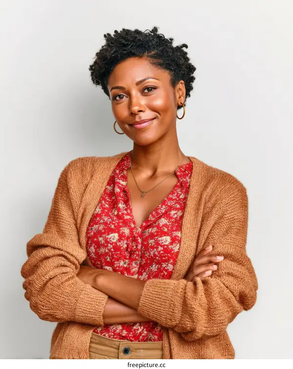 Confident Woman in Stylish Autumn Outfit