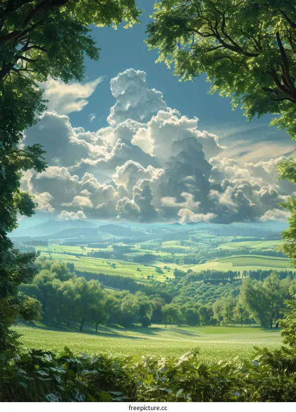 The green shade of summer valley