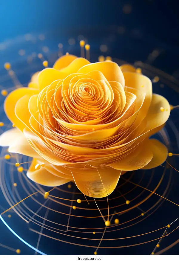 Abstract Golden Rose Flower