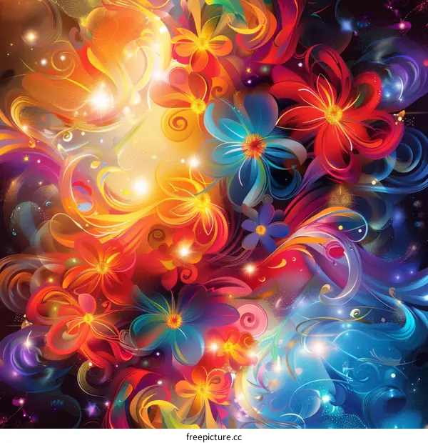 Colorful abstract floral background