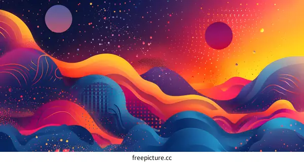 Colorful landscape painting