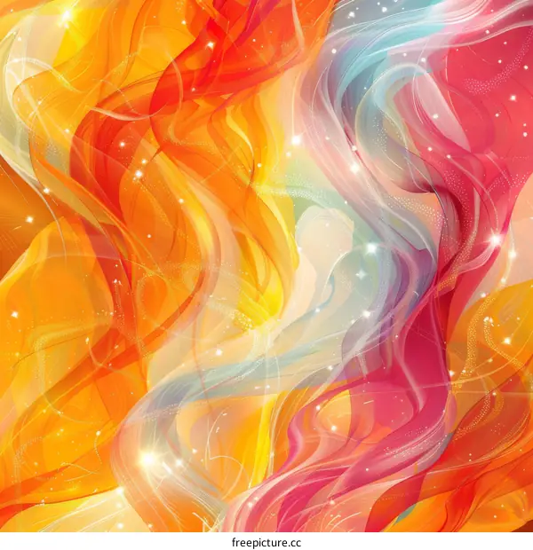 Colorful Abstract Silk Art Design
