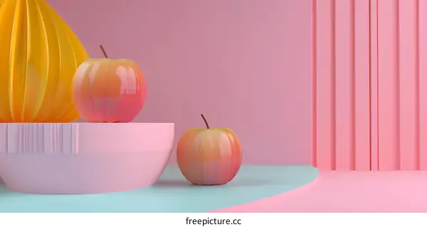 Minimalist Abstract 3D Rendered Apple Product Display