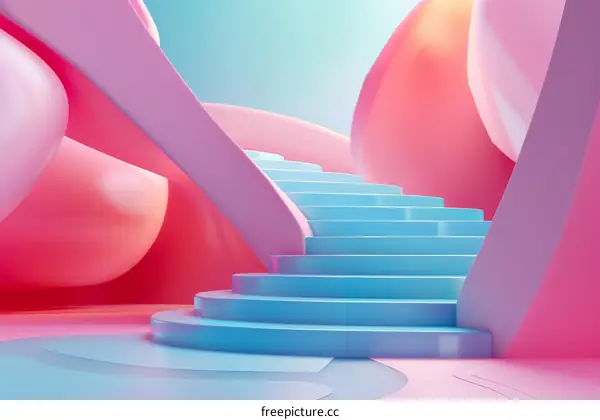 Abstract Colorful Stairway Design