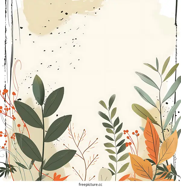 Abstract Autumn Leaves Background Illustration