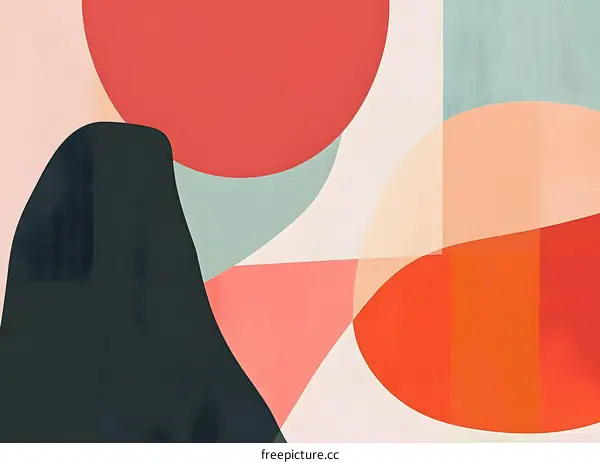 Abstract Art With Geometric Shapes and Soft Colors