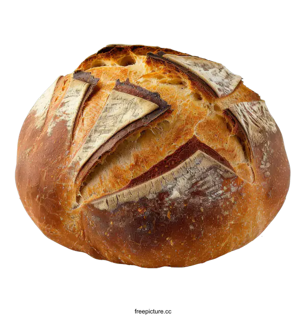 [Transparent Background PNG]A round loaf of bread on a black background