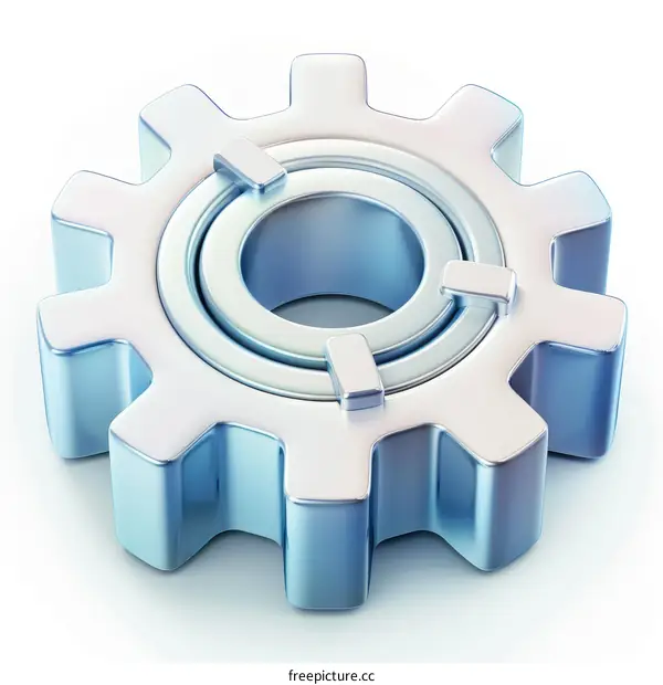 3D illustration of a single silver gear