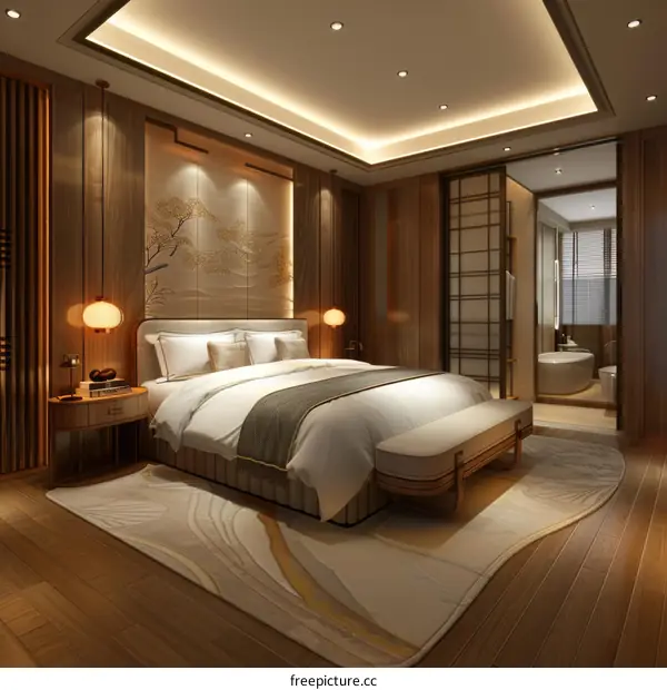 Luxury Modern Bedroom Interior Design Illustration