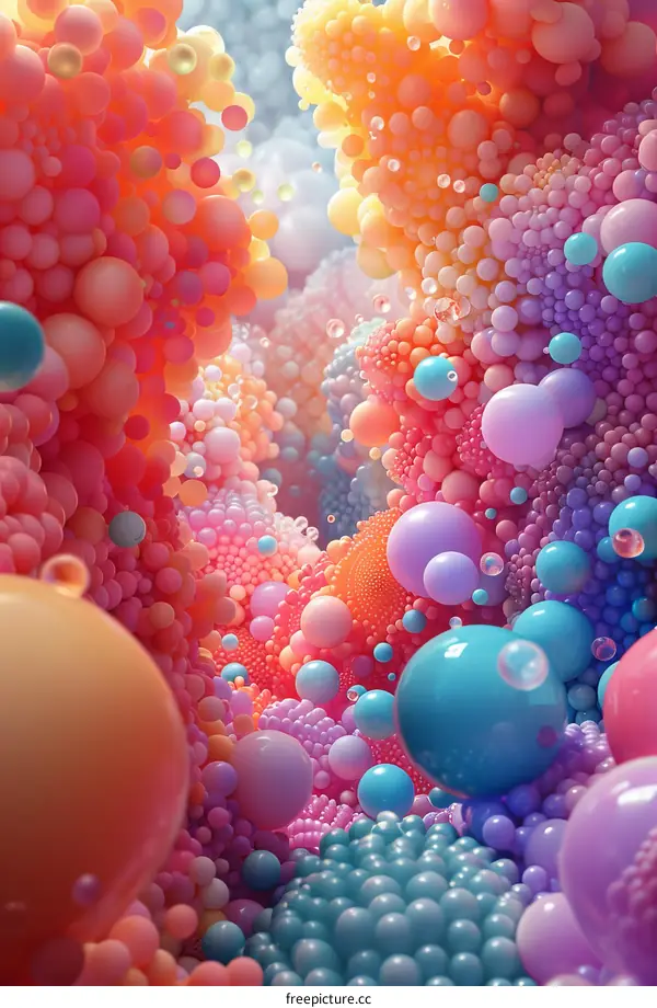 An Ethereal Symphony of Colorful Spheres