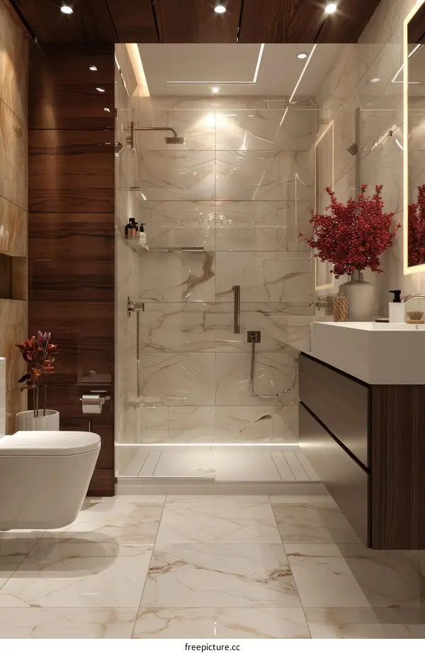 Modern Luxurious Bathroom Design Illustration