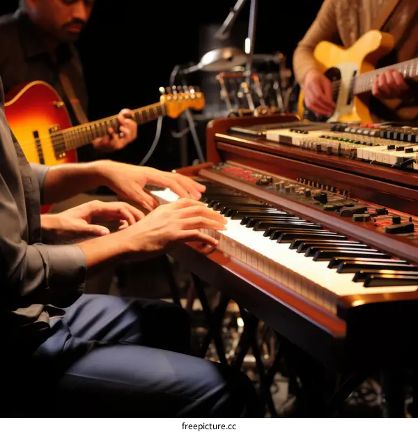 A band playing jazz music in a club