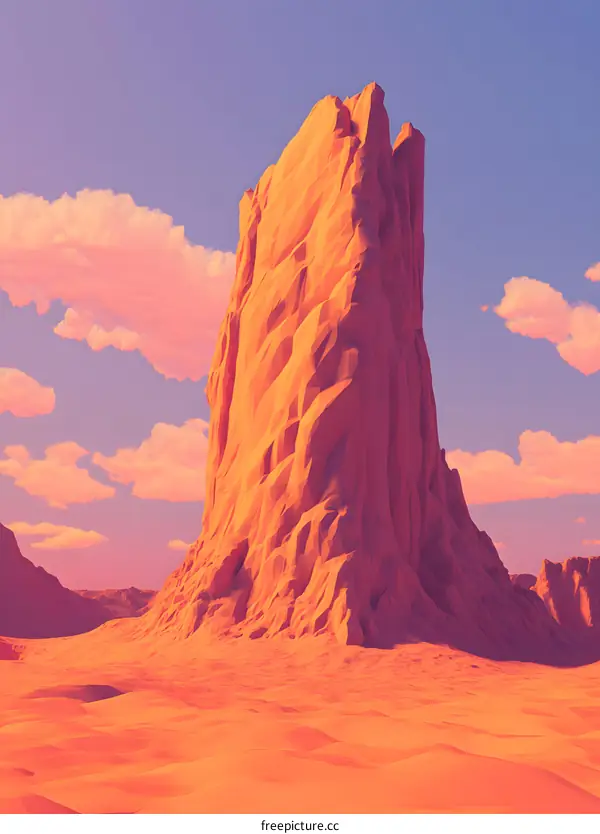 Low Poly Mountain Landscape Illustration