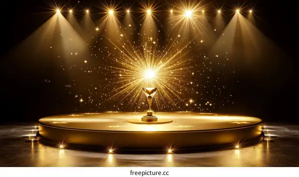 Golden Award Ceremony Stage Illustration