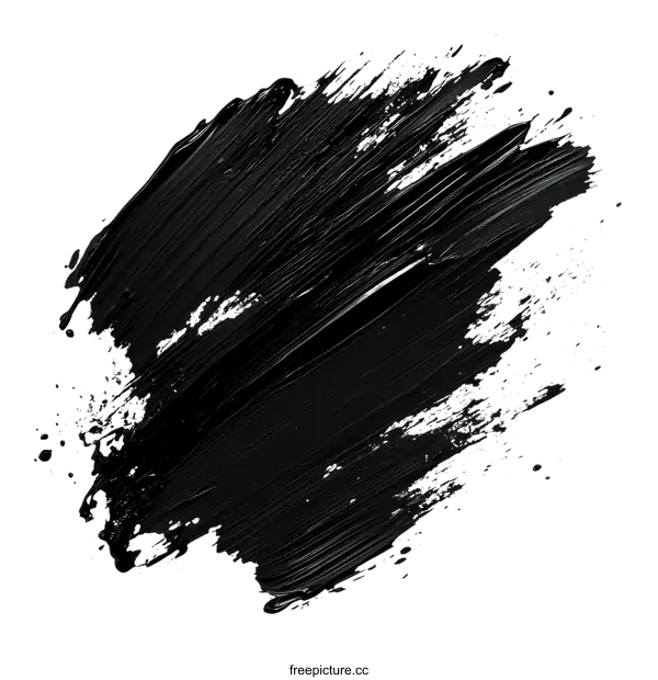 [Transparent Background PNG]Abstract Black Paint Brush Stroke on transparent background