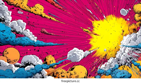 Explosive Colorful Space Explosion Illustration