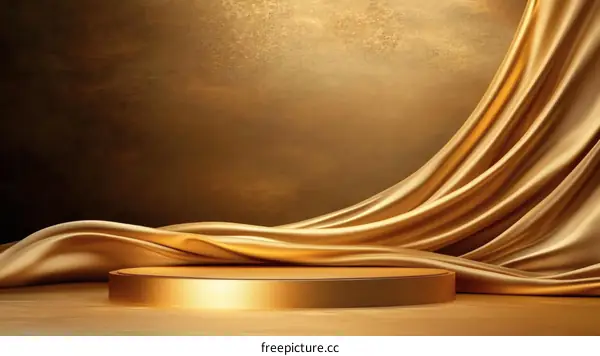 Luxury Gold Fabric Display Podium
